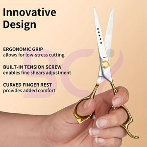 Ciseaux de barbier de qualité supérieure, ultra-affûtés, à prix d'usine, personnalisables OEM, pour une utilisation quotidienne, confort optimal. - Product Image 2