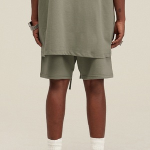 Nuevos Pantalones Cortos Bermuda de Algodón de Color Liso para Hombre Tallas Grandes, Estilo Casual con Cordón en la Cintura, Tejido Liso Teñido, de Longitud Media para Hombre - Product Image 2