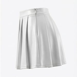 Jupe crayon plissée taille haute pour femme avec poche, en denim brillant, style coréen - Product Image 5