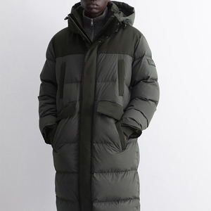 Veste matelassée en coton à capuche pour homme, coupe régulière, coupe-vent, camouflage, manteau d'hiver avec col montant, logo sur le devant, poches zippées - Product Image 6