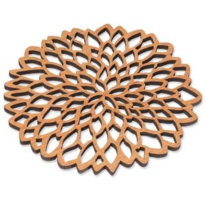 Wholesale Laser Cut Wooden Trivet Heat Resistant Hot Pads Geometric <b>Round</b> Wooden Coaster Dining Table <b>Mat</b> Placemat Wood Trivets - Product Image 4