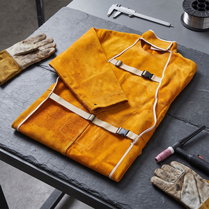 Veste de soudeur en cuir de vachette pleine fleur haute performance JNM SAFETY modèle JNM-335, résistante au feu et imperméable, vente en gros - Product Image 6
