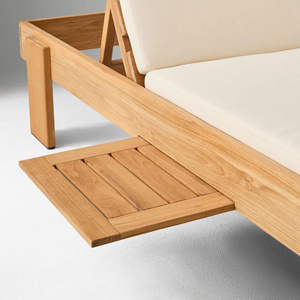 Chaise longue d'extérieur en teck avec dossier réglable pour projets hôteliers et de complexes hôteliers - Product Image 5