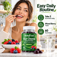 Gummies Détox et Nettoyage Intestinal à Marque Blanche pour Candida, aux Herbes, Saveur Baies Mixtes, 60 Unités, pour la Santé du Côlon et de l'Intestin