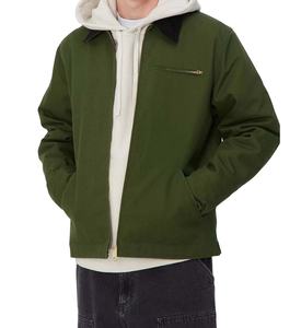 Chaqueta de Lona Resistente con Logotipo Personalizado, Chaqueta Casual de Trabajo Vintage con Cierre de Cremallera para Hombre - Product Image 4