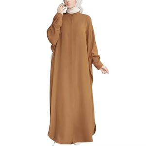 Abayas de Secado Rápido y Transpirables para Mujer, Mangas Largas, Abaya de Alta Calidad al por Mayor, Abaya Musulmana para Mujer en Color Sólido, Servicios OEM - Product Image 2