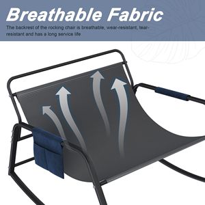 Comoda Sedia a Dondolo per Tutte le Stagioni con Cuscini e Braccioli, Poltrona Reclinabile Ergonomica Traspirante - Product Image 6