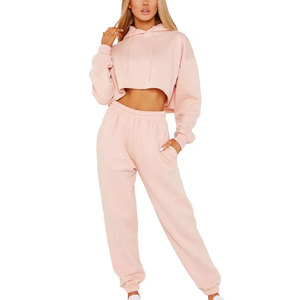 ชุดวอร์มครอปท็อปผู้หญิงแบบสั่งทำพิเศษสำหรับใช้งานกลางแจ้ง สีพื้น ผ้าเนื้อนุ่มสบาย ผลิตในประเทศปากีสถาน - Product Image 1