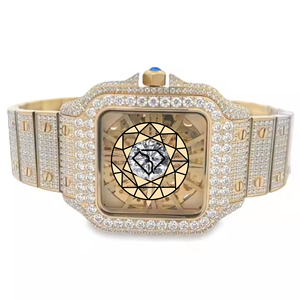 Reloj de Lujo para Hombre con Diamantes Moissanite VVS1, Caja Cuadrada, Esfera Esqueletizada y Bisel Atornillado - Product Image 6