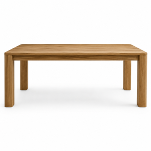 Mesa de Comedor Rectangular Moderna de Madera de Teca Sólida, Estilo Arquitectónico Escandinavo, Hecha a Mano, Ecológica, Resistente al Agua, Duradera, para 8 Personas - Product Image 1