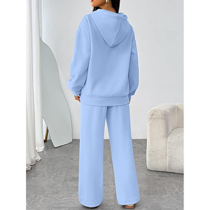 Premium Women's Two Piece Hoodie Jogger Set Heavyweight Fleece Casual Loungewear <b>Tracksuit</b> - Product Image 2