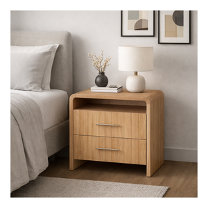 Modern Wooden Bedroom Nightstand With 2 Drawers <b>Bedside</b> <b>Storage</b> Table Custom Design Wholesale Furniture - Product Image 1