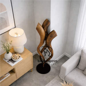 Soporte de Decoración para el Hogar Único, Hecho de Madera de Suar y Hierro, Muebles de Hotel, Diseño Minimalista Moderno, Ecológico y Duradero - Product Image 2