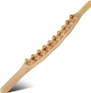 Barra de madera larga y curva con varias cuentas móviles para un masaje espalda relajante, disponible a precios de mayorista. - Product Image 1