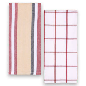 Serviette de cuisine en coton 100% certifié GOTS, tissée, à rayures et à carreaux, douce, confortable, séchage rapide, gaufrée, écologique, multi-usages - Product Image 6