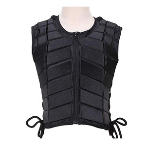 Horse Riding Safety Vest Unisex Breathable Neoprene Zipper Closure Solid Black Equestrian Protection Gear - Product Image 3