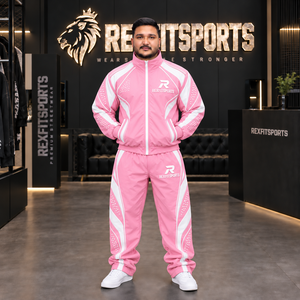 ชุดวอร์มไนลอนผู้ชาย 2 ชิ้น เสื้อแจ็คเก็ตกันลม กางเกงจ็อกเกอร์ ชุดกีฬาแบบกำหนดเอง รับผลิตแบบ OEM ODM ขายส่ง ผู้ผลิต รับทำโลโก้ตามสั่ง - Product Image 1
