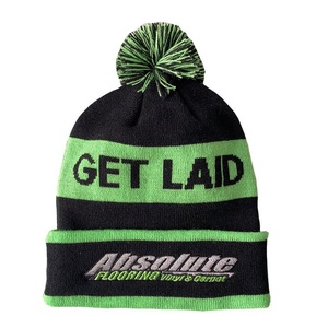Unisex Custom Hand-Knitted Cotton Yarn Slouchy Beanie Letter Pattern Winter Bobble Hat for Adults-Digital Printing Wholesale - Product Image 4