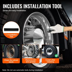 Copricerchi per Asse Posteriore Antiruggine in ABS Elettroplaccato, Copridadi Universali a Punta per Semirimorchi - Product Image 5