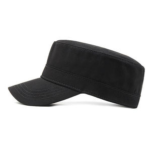 Custom Logo Unisex Vintage Breathable Lightweight Nylon <b>Canvas</b> Solid Color Adjustable <b>Plain</b> Flat Four Seasons Cadet - Product Image 2
