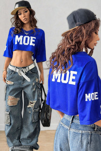 Camiseta Deportiva Corta de Malla Personalizada para Mujer, Venta al Por Mayor OEM, Fabricante y Proveedor de Camisetas de Fútbol Americano - Product Image 4