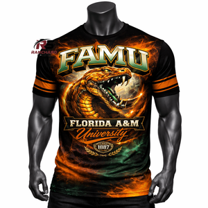 OEM Custom FAMU Logo T-Shirt Manufacturer in Pakistan | High Quality Cotton Printing Apparel Supplier HBCU club <b>tshirts</b> - Product Image 1