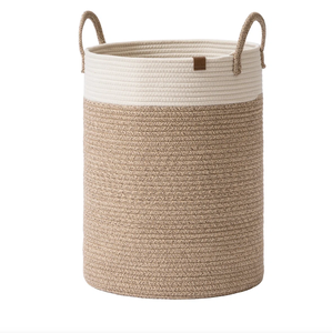 Cesta Redonda de Almacenamiento de Cuerda de Algodón con Asas, Bandeja Decorativa de Estilo Geométrico Bohemio para Dormitorio - Product Image 2