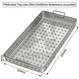 A-1 VERITAS Premium Stainless Steel Perforated Hole Galvanized Surface 5mm <b>Wire</b> Gauge Surgical <b>Mesh</b> Utility Tray Medical - Product Image 2