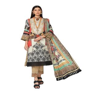 Nouveauté Costumes de pelouse d'été 3 pièces non cousus de style pakistanais pour femmes en vente! - Product Image 1