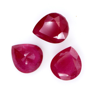 Rubis naturels de Bangkok, formes poire calibrées 11x12mm, pierres précieuses facettées naturelles, prêtes à l'emploi pour la création de bijoux - Product Image 4