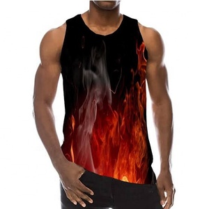Camiseta sin mangas con estampado de tigre azul para hombre, camiseta sin mangas transpirable de secado rápido, ropa informal de verano - Product Image 2