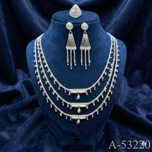 Handcrafted Ethnic Charm Necklace Set 24K Gold Plated Zircon Stones Bridal Jewelry with Coin Drops Design 18inches A-53222 - Product Image 3