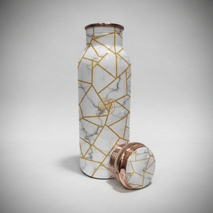 Bouteille d'eau en cuivre mosaïque artisanale |   Gourde ayurvédique écologique anti-fuite pour le bureau et les voyages – Vente en gros et exportation de vaisselle - Product Image 1