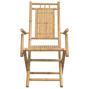 Wholesale Bamboo Folding Garden Chair <b>with</b> Armrest Outdoor Patio Dining Chair Durable Foldable Natural Furniture OEM ODM - Product Image 2