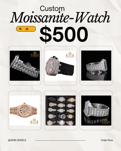 Montre de luxe pour homme en acier inoxydable avec cristaux de moissanite VVS, chiffres romains, entièrement sertie, style hip-hop, testée au diamant - Product Image 1
