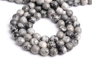 ลูกปัดหินแจสเปอร์เกรย์แครซี่เลซธรรมชาติทรงกลมเหลี่ยมเพชรพลอยขนาดเล็ก สำหรับทำเครื่องประดับ สร้อยข้อมือ สร้อยคอ DIY - Product Image 4