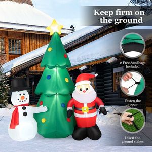 Gigantesco Babbo Natale Gonfiabile da 6 Piedi, Decorazione Natalizia da Esterno per Giardino - Product Image 2