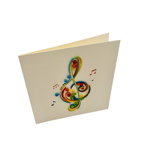 Tarjeta de quilling artesanal colorida con diseño de guitarra, tarjeta de quilling premium con sobre, especial para saludos musicales - Product Image 4