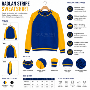 เสื้อสเวตเชิ้ตคอช อินเตอร์เนชั่นแนล โซโรริตี้ ซิสเตอร์ฮู้ด สีน้ำเงิน-เหลือง แบบคอวี แขนยาว ผ้าถัก คอตตอน สำหรับใส่ในฤดูใบไม้ร่วง - Product Image 6
