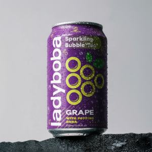 Thé à bulles pétillantes aromatisé à la pêche/au raisin 310ml en canette facile à ouvrir - Product Image 1