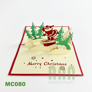 ANN HANDICRAFT Handicraft Laser Cut Pop-Up Noel Card Best Selling Christmas Fairy Japandi Style 4-color <b>Paper</b> Craft Custom - Product Image 4
