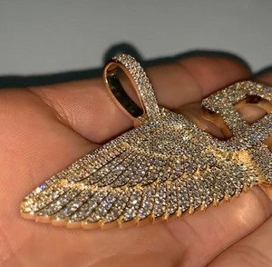 Collar con Colgante Hip Hop Personalizado de Fábrica, Colgante B, Plata 925 o Oro K - Product Image 3