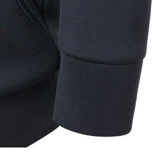 Sweat-shirt à capuche col montant pour homme, coupe ajustée, en molleton, avec logo personnalisé, fermeture éclair asymétrique boutonnée, style streetwear, vente en gros - Product Image 5