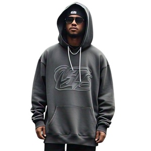 Unisex 100% Cotton Fleece <b>Waterproof</b> <b>Hoodies</b> High Quality Wholesale Custom Logo Embroidery Winter Street Wear Oversized - Product Image 1