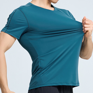 Blank High Elastic Sport Run Gym Nylon Shirt <b>Plain</b> <b>Tshirts</b> for Printing <b>Tshirt</b> for Men - Product Image 2