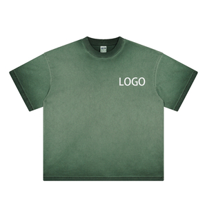 T-shirts Homme Vintage Oversize Délavés à l'Acide Col Rond Manches Courtes Décontractés 100% Coton Jersey Lavé aux Enzymes Imprimé – Vente en Gros - Product Image 2
