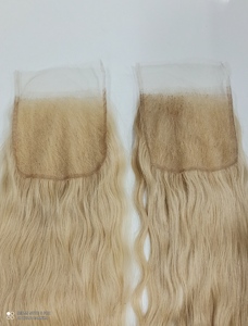 Cierre de Cabello Humano con Frente de Encaje, Ondulado Suelto, Rubio, Cabello Remy, Fácil de Aplicar, Estilo 1, Cierre de Encaje HD 613 5*5, Último Modelo - Product Image 2