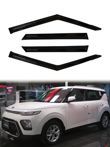 2020-On Kia Soul Acrylic <b>Window</b> Visor Vent Sun Shade Rain Guard 4-Piece Transparent Smoke Door <b>Car</b> <b>Deflectors</b> - Product Image 2