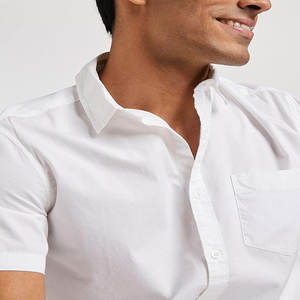 Chemise coupe ample pour hommes Personnalisation de haute qualité LOGO Chemise en coton et lin pour la plage OEM à manches courtes pour hommes - Product Image 5