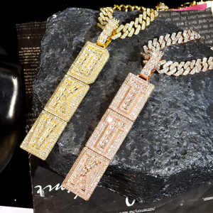 Starspire Jewels Luxury Super Bling Hip Hop Men's 925 Sterling <b>Silver</b> Emerald Cut Rhodium Plated Micro Insert VVS Moissanite - Product Image 5